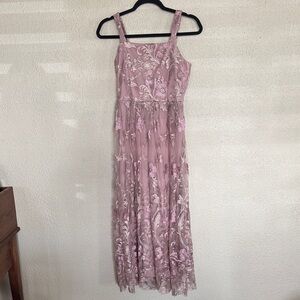 Xtraordinary Dusty Pink Embroidered Maxi Dress